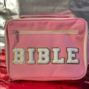Pink and Gold Bible Storage Bag